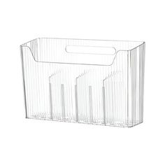 a clear plastic container with four compartments on the bottom and one section in the middle