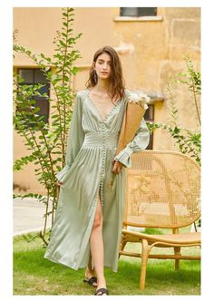 H99cd4e5871ff4fa296c52add1e770b9bU.jpg Green Satin Robe, Elegant Midi Dresses, Flowing Dresses, Long Midi Dress, Vintage Elegant, Green Satin, Cheap Dresses, Luxury Fabrics, Elegant Woman