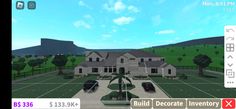 a virtual view of a large house with cars parked in the driveway