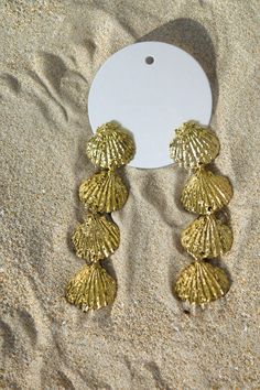 Jewelry from Hawai'i to you. <3 Beachy Gold Dangle Earrings, Gold Dangle Earrings For Beach Season, Gold Drop Earrings For Vacation, Gold Earrings For Beach Season, Gold Dangle Earrings For Beach, Sunrise Shell, Wedding Jewelry Earrings, Shell Crafts, Shell Earrings