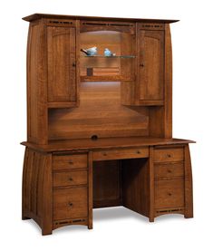 Amish Boulder Creek Double Pedestal Seven Drawers Desk with Two Doors Hutch Top Hutch Top, Desk Dimensions, Wood File, Craftsman Furniture, Boulder Creek, Quarter Sawn White Oak, File Drawer, Amish Furniture, Oak Stain