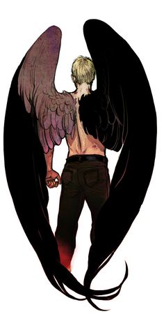 an anime character with wings on his back