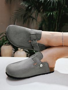 Women's Solid Color Minimalist Flat Loafers, Casual Daily Wear Grey     Plain    Women Shoes, size features are:Bust: ,Length: ,Sleeve Length: Flat Slippers Sandals, Grey Plain, Color Minimalist, Minimalist Flat, Flat Loafers, Women's Shapewear, Cute Shorts, Maternity Bag, Womens Flats