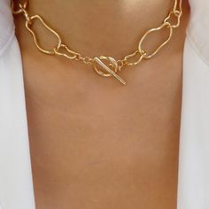 420295279300110944102400631417 Material: gold plated brass Length: 15" IMPORTED Trendy Gold Clavicle Chain Necklace, Gold Clavicle Chain Link Necklace, Gold Plated Clavicle Chain Necklace, Gold-tone Toggle Necklace With Gold Chain As Gift, Gold-tone Toggle Necklace Gift, Gold-tone Trendy Clavicle Chain Necklace, Trendy Gold-tone Clavicle Chain Necklace, Gold-plated Chain Necklace, Trendy Gold-plated Necklaces