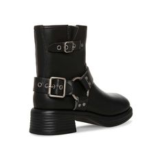 Bring style and comfort to your feet by wearing the Steve Madden® Kids Flyer boots. The wide-toe boots with a pull-on silhouette feature a side zipper closure. It features an elaborate buckle detailings on the side counter that elevates the look. The synthetic upper with textile lining and synthetic footbed offer maximum comfort. Slight block heel. Memory foam midsole. TPR outsole. Imported. Boho Style Boots, Mary Jane Platform Shoes, Girly Fits, Hot Halloween Outfits, Platform Mary Janes, Wide Fit Shoes, Cute Heels, Buckle Boots, Toe Boots