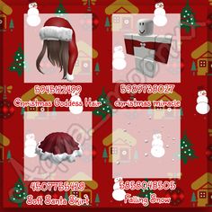 the christmas hat is shown in four different styles, including snowmen and santa hats