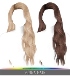 two wigs with long, wavy hair on each side