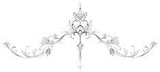 an ornate design in black and white