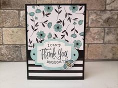 a card that says, i can't thank you enough with a bee on it