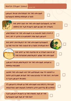 an info sheet with different types of food on it