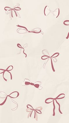 a bunch of bows on a piece of paper that has been drawn with marker and ink