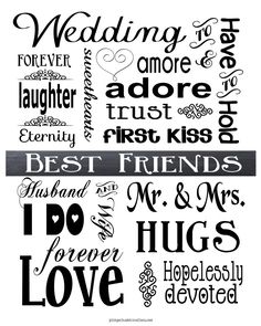 two different types of wedding lettering on white and black paper with the words best friends