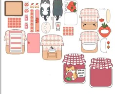 the paper doll is made up of various items