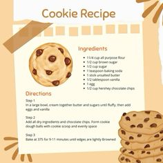 a recipe for cookies with instructions on how to make them