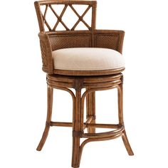 an upholstered bar stool with a cushion on the seat and backrests