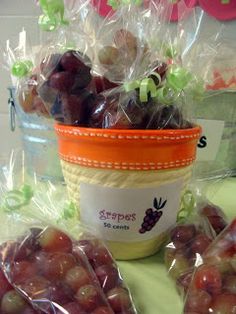 grapes are wrapped in cellophane and ready to be eaten