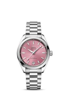 Aqua Terra Shades Seamaster Steel Chronometer Watch 220.10.34.20.10.003 | OMEGA US® Omega Aqua Terra, Laurent Ferrier, Diamond Accessories, Swiss Luxury Watches, Seamaster Aqua Terra, Swiss Luxury, Aqua Terra, Shell Pink, Fine Watches