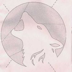 a drawing of a wolf in the middle of a circle