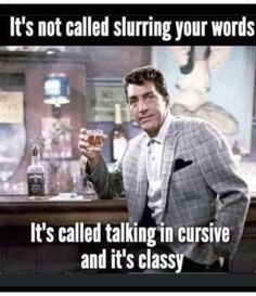 a man sitting at a bar with a glass in his hand and the caption it's not called surfing your words