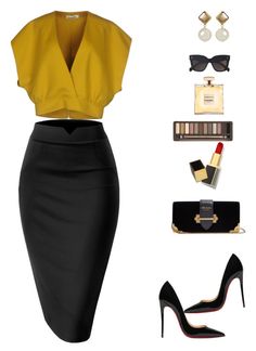 "Date Night in the City 💐" by giselle-alba ❤ liked on Polyvore featuring Jil Sander, Christian Louboutin, Prada, Tom Ford, CÃLINE, Urban Decay, DateNight, sophisticated, classy and women Work Outfits Women, Professional Outfits, Work Attire, Work Fashion, Jil Sander, Urban Decay