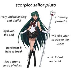 Sailor Pluto Aesthetic, Pluto Aesthetic, Disney Inspired Food, Birth Signs, Scorpio Star Sign, Sailor Moon Girls, Arte Sailor Moon, Sailor Pluto, Scorpio Moon