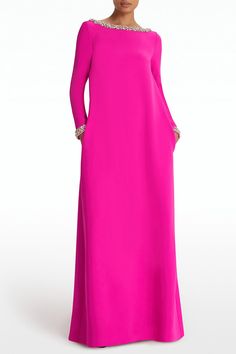 Safiyaa naimal dress in wild strawberry/crystal. HEAVY CREPE: 92% POLYESTER, 8% ELASTANE. LINING: 97% POLYESTER 3% LYCRA. TRIM: 100% RESIN. Dry Clean Made in TURKEY Strawberry Crystal, Wild Strawberry, Marissa Collections, Absolutely Fabulous, Bride Dresses, Cocktail Hour, Mother Of The Bride Dresses, Mother Of The Bride, Fashion Illustration