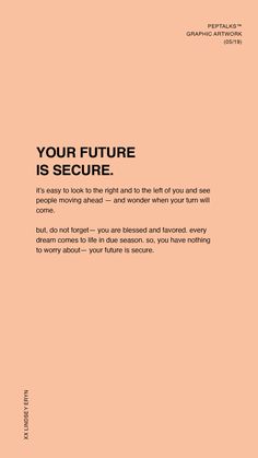 an orange book cover with the words your future is secure