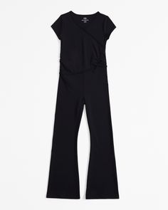 Versatile short-sleeve jumpsuit in a synthetic active fabric, with on-trend wrap detail, v-neckline and pockets. Cologne Collection, Uniform Shop, Rib Fabric, Short Sleeve Jumpsuits, Boys Romper, Kids Items, Boys Boots, Abercrombie Kids, Dresses Kids Girl