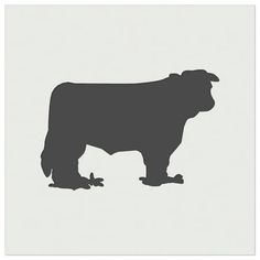 a black and white silhouette of a cow