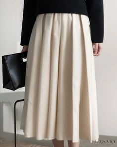 Lasaky - Deer Wests Sophisticated High-Waisted Pleated A-Line Quince Skirt Featuring Graceful Long Ruffles Quince Skirt, Sophisticated Dress, Printed Midi Skirt, Skirt Skirt, Color Fabric, Types Of Skirts, Olivia Mark, Quince, Skirt Length