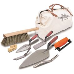 Marshalltown Bricklayer's Apprentice Tool Kit with canvas bag Masonry Trowels, Canvas Tool Bag, London Brick, Masonry Construction, Masonry Tools, Brick Masonry, Braided Line, Tool Kits, Facebook Features