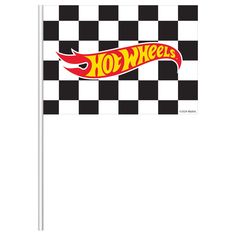 Hot Wheels Race Flag Party Favors | 8ct Bachelorette Balloons, Race Flag, Hotwheels Birthday Party, Happy Birthday Theme, Paper Fan Decorations, Flag Printable, Hot Wheels Party, Hot Wheels Birthday, Paper Party Decorations