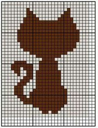 a cross stitch pattern with an image of a brown cat on the front and back