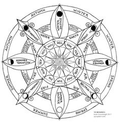 Witchy Coloring Pages, Year Wheel, Pagan Wheel Of The Year, Human Life Cycle, Witch Spells, Celtic Traditions