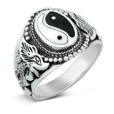 CHOOSE YOUR COLOR Dragon Ring .925 Sterling Silver Bali Style Chunk Yin Yang Band Jewelry Female Size 13 All our silver jewelry is crafted from .925 silver also commonly referred to as sterling silver. Sterling silver is the standard for beautiful high-quality silver jewelry and cannot be replicated by lower priced silver plated jewelry. It is 92.5% pure silver, mixed with alloys to add strength and durability to stand the test of time. Keep your fine jewelry shiny and elegant by storing it prop Dainty Wedding Ring, Rope Ring, Bali Style, Dragon Ring, Gold Diamond Engagement Rings, Gold Solitaire Ring, Band Jewelry, Wide Band Rings, Silver Plated Jewelry