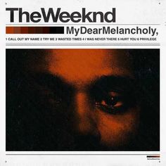 an advertisement for the weeknd featuring a man's face with his eyes wide open