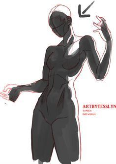 a drawing of a woman in black with an arrow above her head and the words artbytes lyn on it