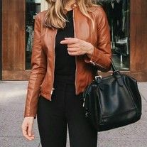 Long Haul Merchants on Storenvy Celana Jins, Blazer En Cuir, Celana Kargo, Casual Leather Jacket, Pu Jacket, Pu Leather Jacket, Elegant Pattern, Estilo Chic, Trendy Fashion Outfits