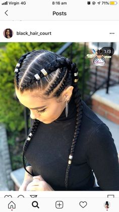 Two Braid Hairstyles, Big Box Braids Hairstyles, Feed In Braids Hairstyles, Goddess Braids Hairstyles, Braided Cornrow Hairstyles, Braids Hairstyles Pictures, Trendy Hairstyle, Cool Braid Hairstyles, Girls Hairstyles Braids