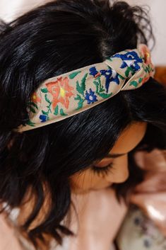 Vintage Floral Hard Headband - Headband - ANDI Pretty Headbands, Make Your Outfit, Headband Wrap, Hard Headbands, Vintage Floral Pattern, Embroidered Fabric, Floral Headbands, Vintage Floral, New Product