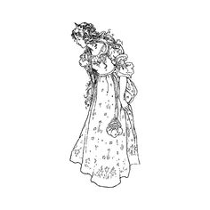 a girl in a dress with flowers on her head, standing and looking down at the ground