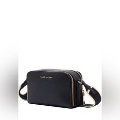 Colour Black Gold-Toned Hardware Material Calf Leather Size & Fit L:7.5" W:2.5" H:4.5" Strap: 22" Product Details Modern, Sleek & Chic, The Marc Jacobs Leather Crossbody Bag Is Crafted In Luxe Leather & Features A Guitar Strap. Dress It Up Or Down To Suit Different Occasions. Small-Sized Shoulder/ Cross Body Bag Marc Jacobs Lettering Logo Double Zip Closure With Dual Compartments Adjustable Woven Guitar Shoulder Strap 1 Interior Slip Pocket 4 Interior Card Slots Fabric Lining Style# H175l01pf22 Modern Crossbody Camera Bag For Evening, Modern Evening Crossbody Camera Bag, Elegant Black Camera Shoulder Bag, Elegant Black Shoulder Camera Bag, Elegant Black Camera Bag With Removable Pouch, Evening Camera Bag With Detachable Strap, Evening Camera Bag With Removable Pouch, Elegant Black Leather Camera Bag, Chic Evening Camera Bag