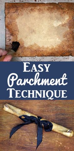 an easy parchment technique with the title overlay