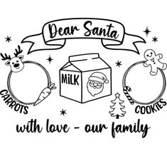 dear santa with love - our family christmas coloring page for kids and adults to color