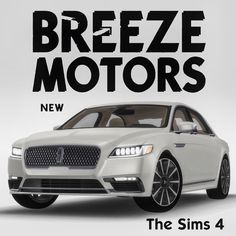 a white car with the words breezeze motors on it's front and side