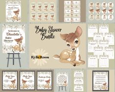 the baby shower bundle includes deers and other items