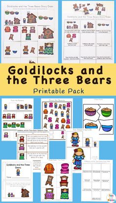 goldilocks and the three bears printable pack for kids to practice their reading skills