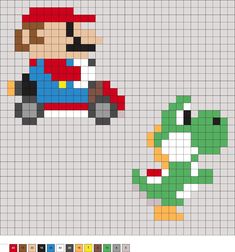 an image of pixel art with mario and luigi