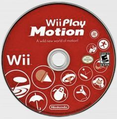 the wii play motion disc is red and white