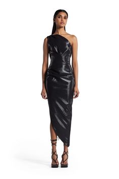 Shop the Amerson Cocktail Dress in Night Shimmer Online | Dresses | Maticevski Evening Cocktail Dresses, Black Attire, Cocktail Evening Dresses, Evening Cocktail, Couture Gowns, Exposed Zipper, Draped Dress, Cocktail Dresses, Night Dress